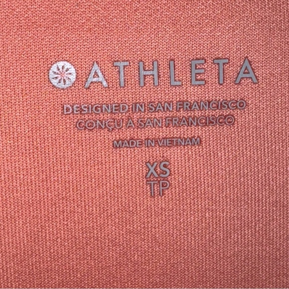 Athleta Willow V-Neck Sweatshirt 798713 Sz XS Sunset Glow Orange Peach Preppy - Picture 7 of 12
